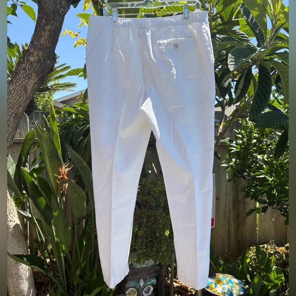 Marc Anthony Luxury Women’s White Linen Pants Size Medium - Picture 3 of 8
